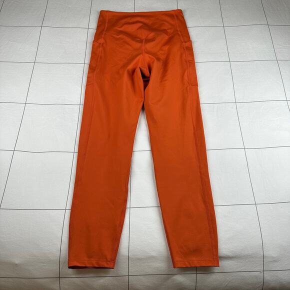 Girlfriend Collective Leggings Womens Small Orange Compressive High Rise Pocket - Picture 3 of 11